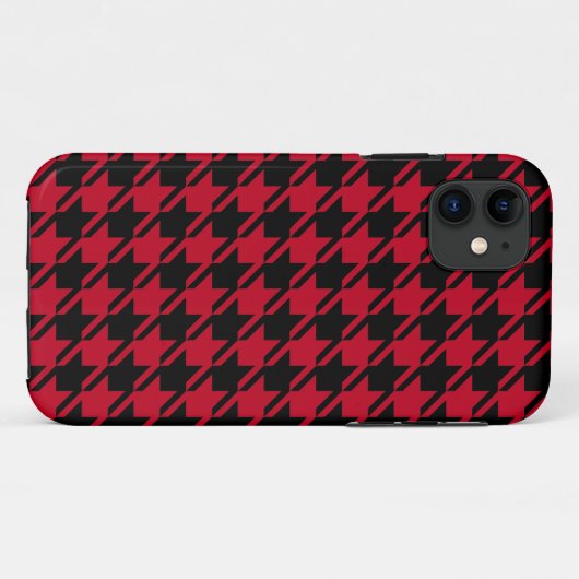 赤と黒の繰り千鳥格子の返しパターン Case-Mate iPhoneケース (裏面(横))