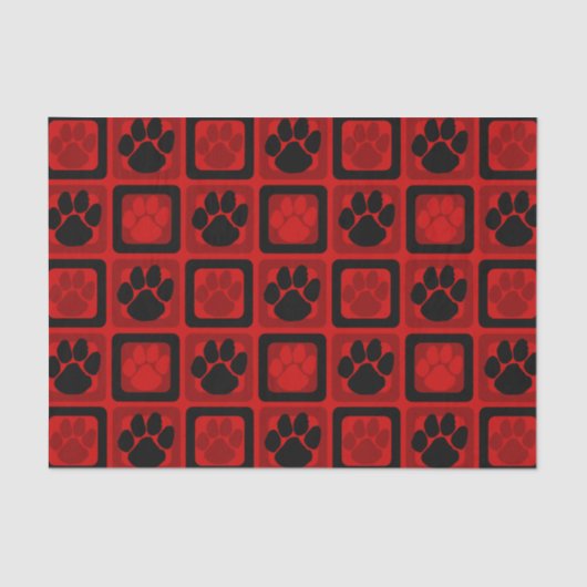 赤と黒の繰り返し印刷 薄葉紙 (正面)