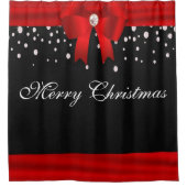 赤と黒の聖降誕祭 シャワーカーテン (正面)