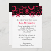 赤と黒の花と円 招待状 (正面/裏面)