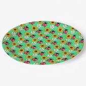 赤と黒の花のテントウムシ ペーパープレート (アングル)