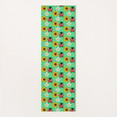 赤と黒の花のテントウムシ ヨガマット (正面)