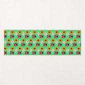 赤と黒の花のテントウムシ ヨガマット (正面(横))