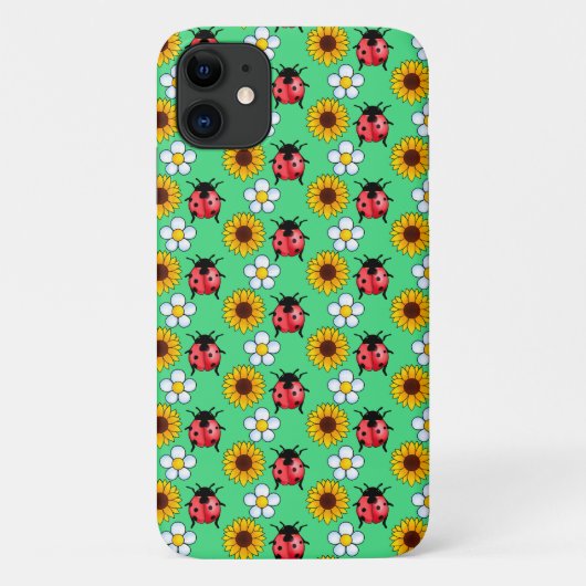 赤と黒の花のテントウムシ Case-Mate iPhoneケース (裏面)