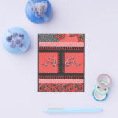 赤と黒の花の模様 チラシ (シングル)