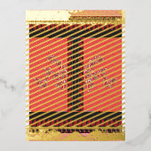 赤と黒の花の模様 箔シーズンポストカード (正面)