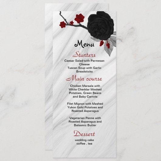 赤と黒の花の美結婚美 メニュー (正面/裏面)