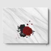 赤と黒の花グレー植物大理石 ゲストブック (裏面)