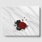 赤と黒の花グレー植物大理石 ゲストブック (裏面)