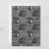 赤と黒の花ドクロ ゴシック カップルシャワー 招待状 (裏面)