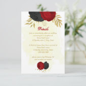 赤と黒の花金ゴールド結婚植物 エンクロージャーカード (スタンド正面)