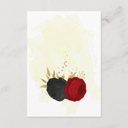 赤と黒の花金ゴールド結婚植物 エンクロージャーカード (裏面)