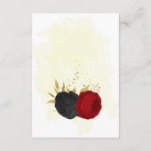赤と黒の花金ゴールド結婚植物 エンクロージャーカード (裏面)