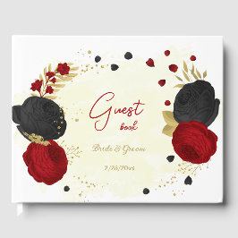 赤と黒の花金ゴールド結婚植物 ゲストブック