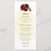 赤と黒の花金ゴールド結婚植物 メニュー (正面)