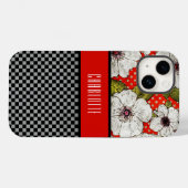 赤と黒の花電話ケース Case-Mate iPhoneケース (裏面 (横))