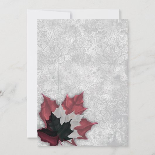 赤と黒の葉ゴシック結婚の 招待状 (正面)