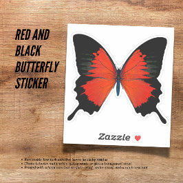 赤と黒の蝶のシール シール
