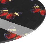 赤と黒の蝶パターン カッティングボード (角)