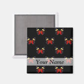 赤と黒の蝶パターン マグネット (正面/裏面)