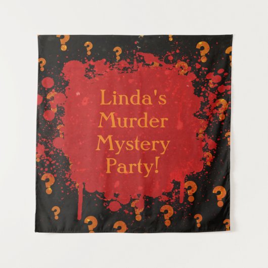 赤と黒の血殺人ミステリーパーティータペストリー タペストリー (正面)