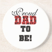 赤と黒の誇りを持ったパパが贈り物 コースター (正面)