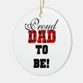 赤と黒の誇りを持ったパパが贈り物 セラミックオーナメント (左)