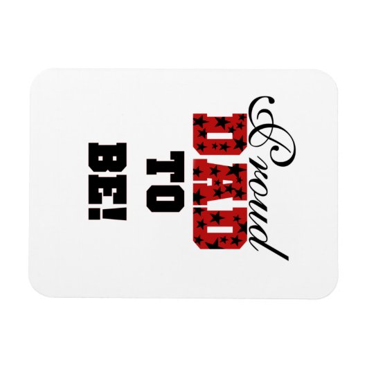 赤と黒の誇りを持ったパパが贈り物 マグネット (横)