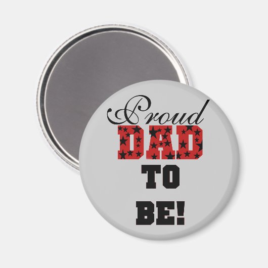 赤と黒の誇りを持ったパパTシャツとギフト マグネット (正面/裏面)