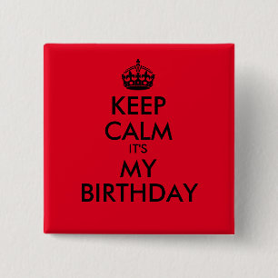 赤と黒の誕生日 Keep Calm 私の誕生日 缶バッジ