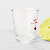 赤と黒の賭博カジノカードスーツ誕生日 ショットグラス (左)