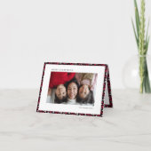 赤と黒の農家のクラシッククリスマス シーズンカード (正面)