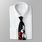 赤と黒の部族プリント ネクタイ (タイ)