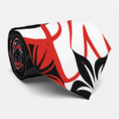 赤と黒の部族プリント ネクタイ (ロール)