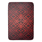 赤と黒の部族形状パターン バスマット (正面縦)