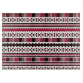 赤と黒の部族模様 カッティングボード (正面)