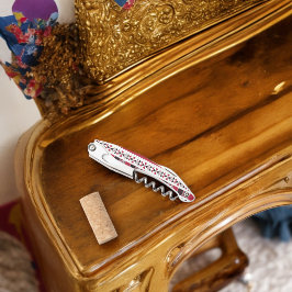 赤と黒の部族模様 ソムリエナイフ