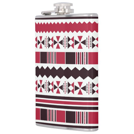 赤と黒の部族模様 フラスク (左)