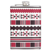 赤と黒の部族模様 フラスク (正面)