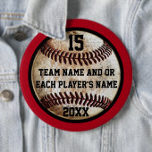 赤と黒の野球パーソナライズされたのピンボタン 缶バッジ (インサイチュ)