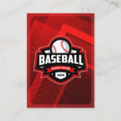 赤と黒の野球選手のトレーディングフォトカード コーリングカード (裏面)