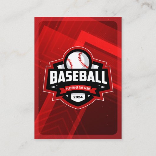 赤と黒の野球選手のトレーディングフォトカード コーリングカード (裏面)