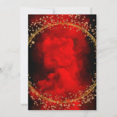 赤と黒の金ゴールド幾何学的グリッター結婚のインビ 招待状 (裏面)