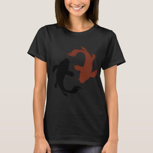 赤と黒の錦鯉 Tシャツ (正面)