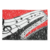 赤と黒の音楽テーマ枕ケース 枕カバー (裏面)