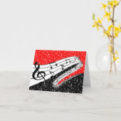 赤と黒の音楽テーマ カード (黄色い花)