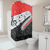 赤と黒の音楽テーマ シャワーカーテン (インサイチュ)