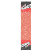 赤と黒の音楽テーマ ショートテーブルランナー (正面)