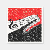 赤と黒の音楽テーマ スタンダードカクテルナプキン (正面)