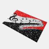 赤と黒の音楽テーマ ドアマット (アングル)